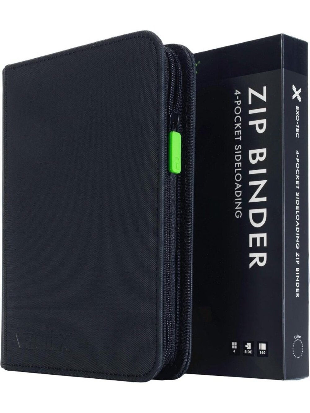 New 4 Pocket Zip Trading Card Binder 160 Cards Exo-Tec (Black)